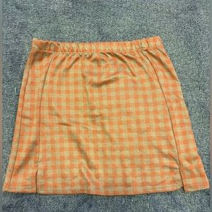 Olivia Rae Orange & Tan Mini Skirt